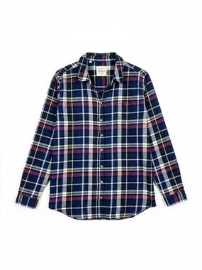JACHS Girlfriend Plaid Flannel Shirt Fleece Soft Button Down Women’s Large